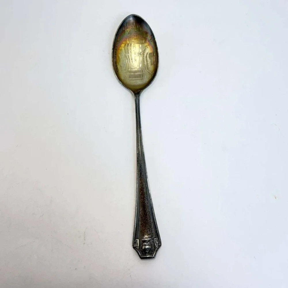 Watson Sterling Silver Detroit Michigan Central Depot Souvenir Spoon 5.25